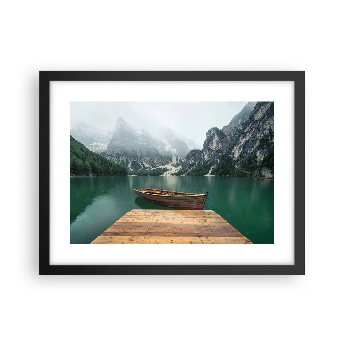 Poster in cornice nera - E attorno le fiere rocce - 40x30 cm