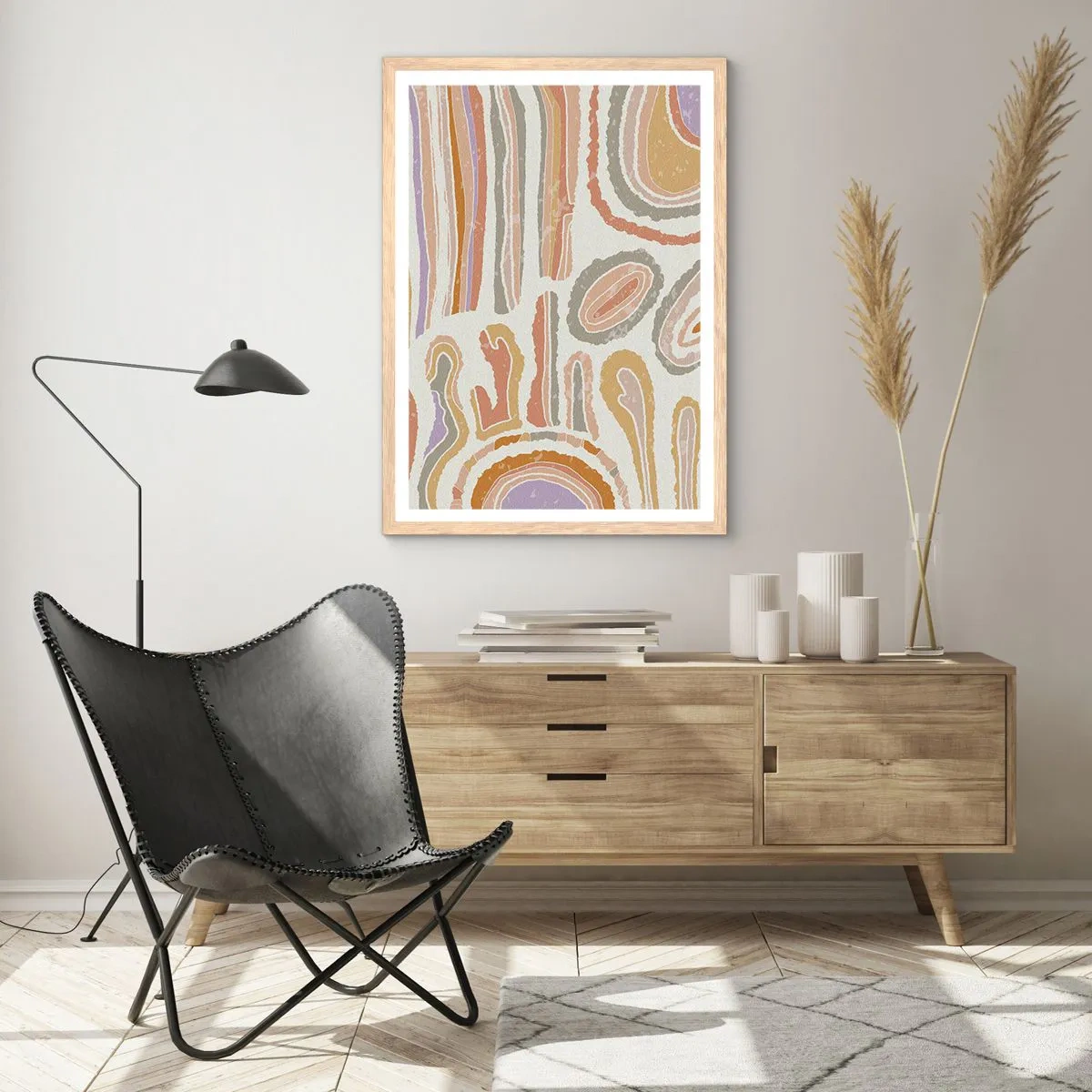 Poster in cornice rovere chiaro - Sezioni colorate - 50x70 cm