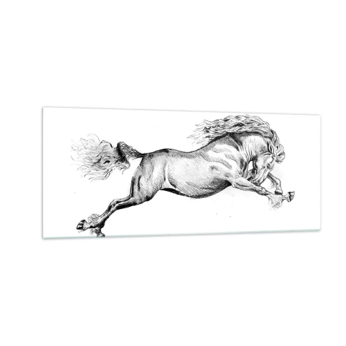 Quadro su vetro - Fermo al galoppo - 100x40 cm