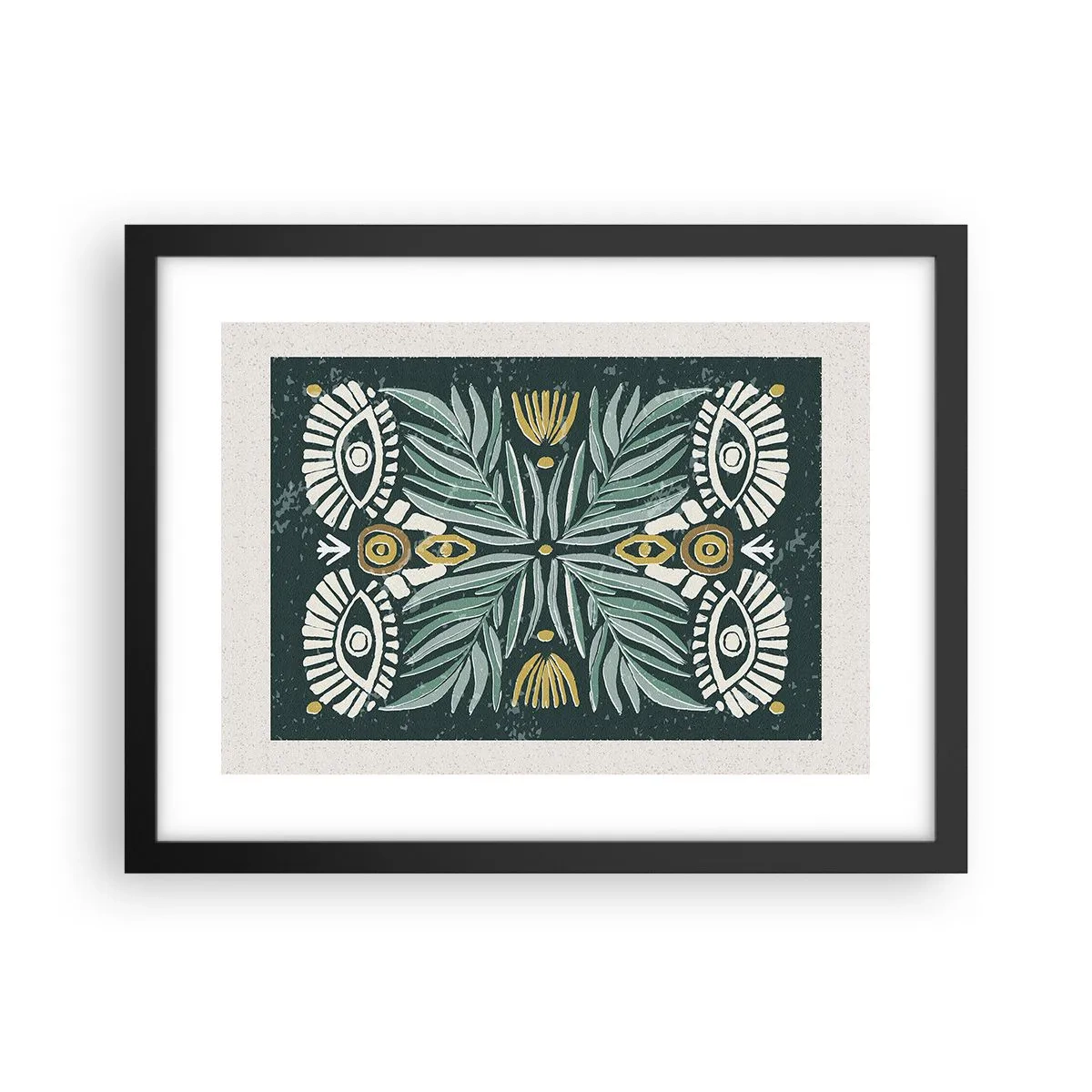 Poster in cornice nera - Geometrie di arte popolare - 40x30 cm