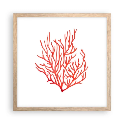 Poster in cornice rovere chiaro - Filigrana di corallo - 40x40 cm