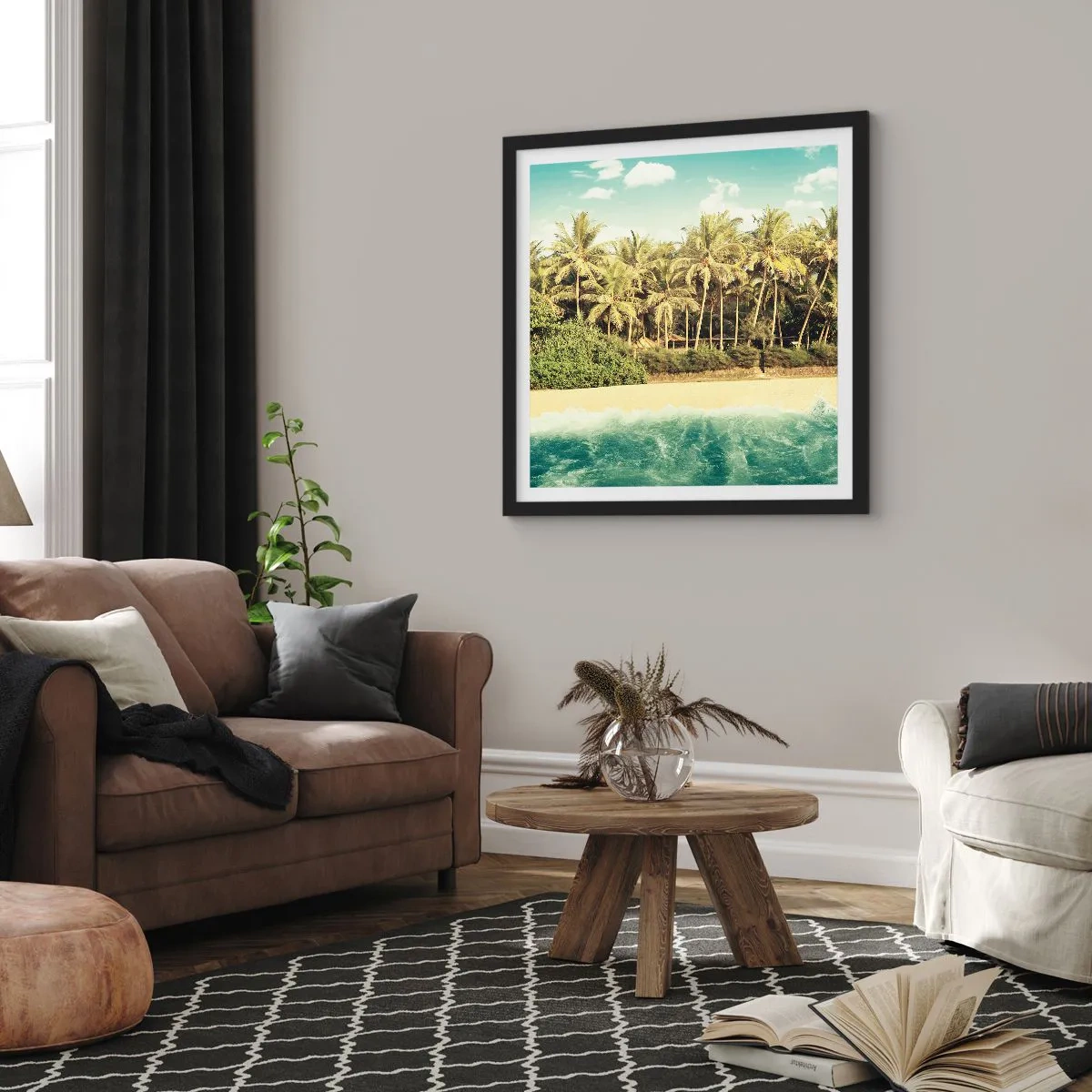 Poster in cornice nera - Forse qui? - 50x50 cm