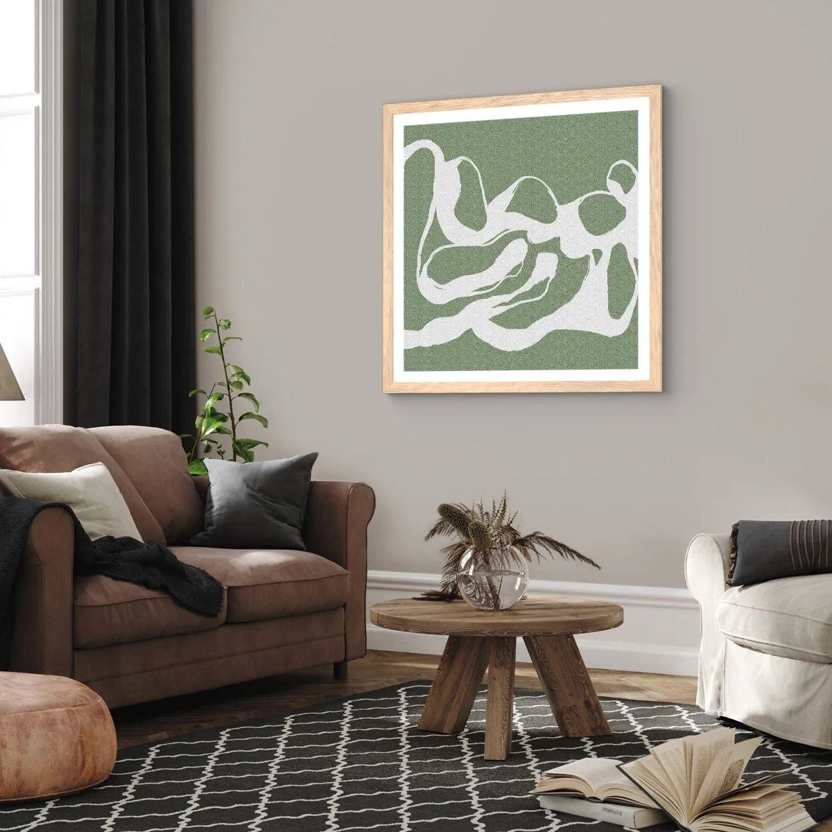 Poster in cornice rovere chiaro - Il richiamo dello spazio - 40x40 cm