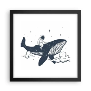 Poster in cornice nera - Avventura nello spazio - 30x30 cm
