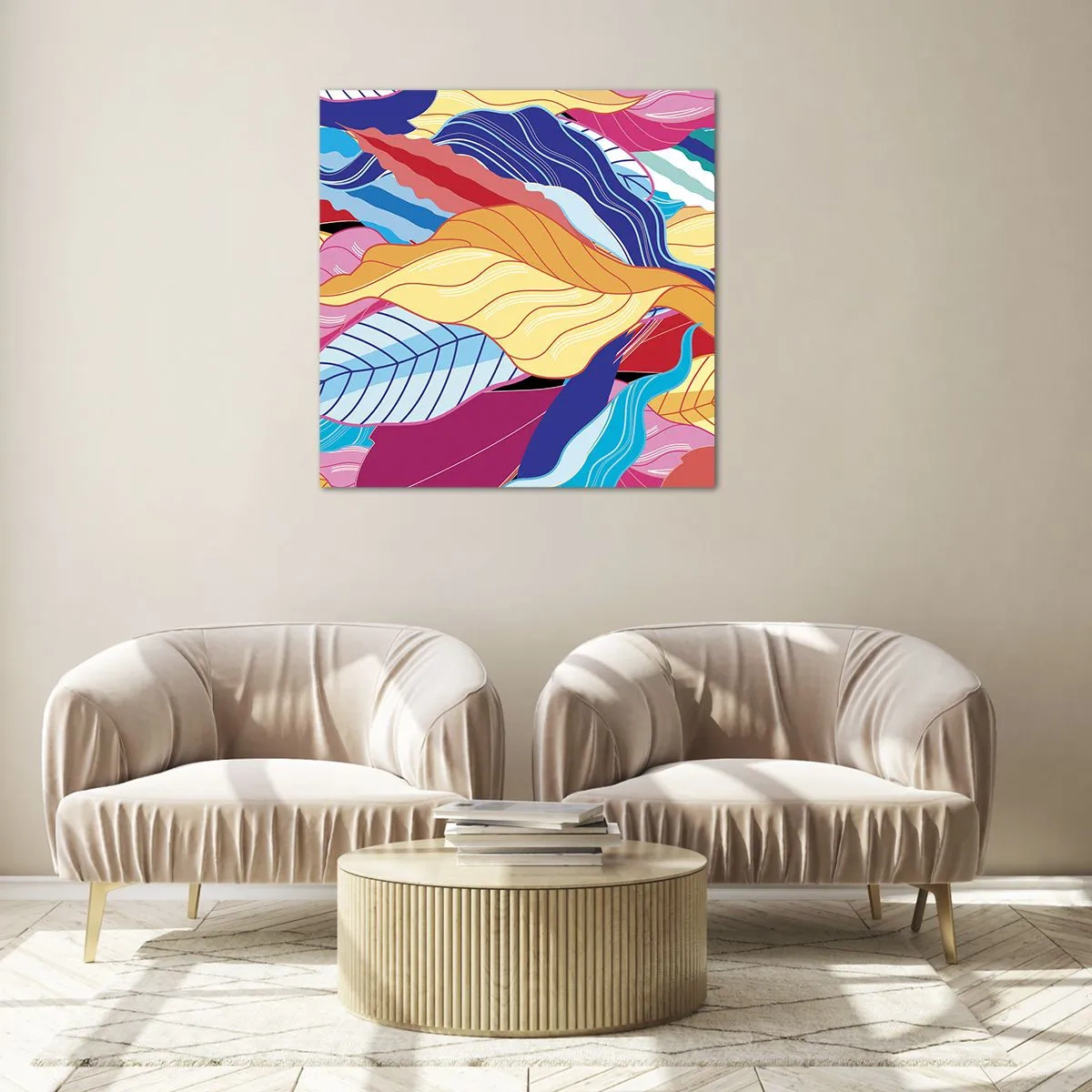 Quadro su vetro - Disordine colorato - 60x60 cm