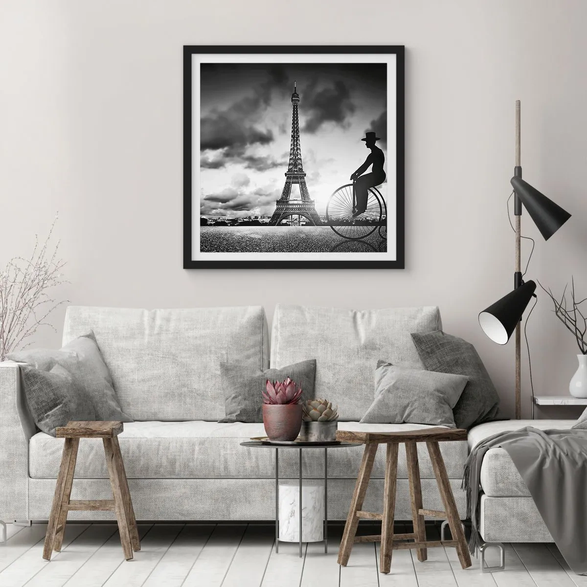 Poster in cornice nera - Nostalgia della Belle Epoque - 40x40 cm