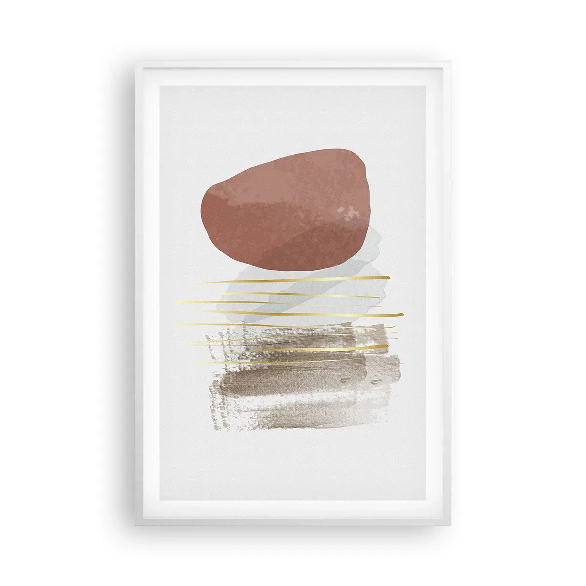 Poster in cornice bianca - Colonnato astratto - 61x91 cm