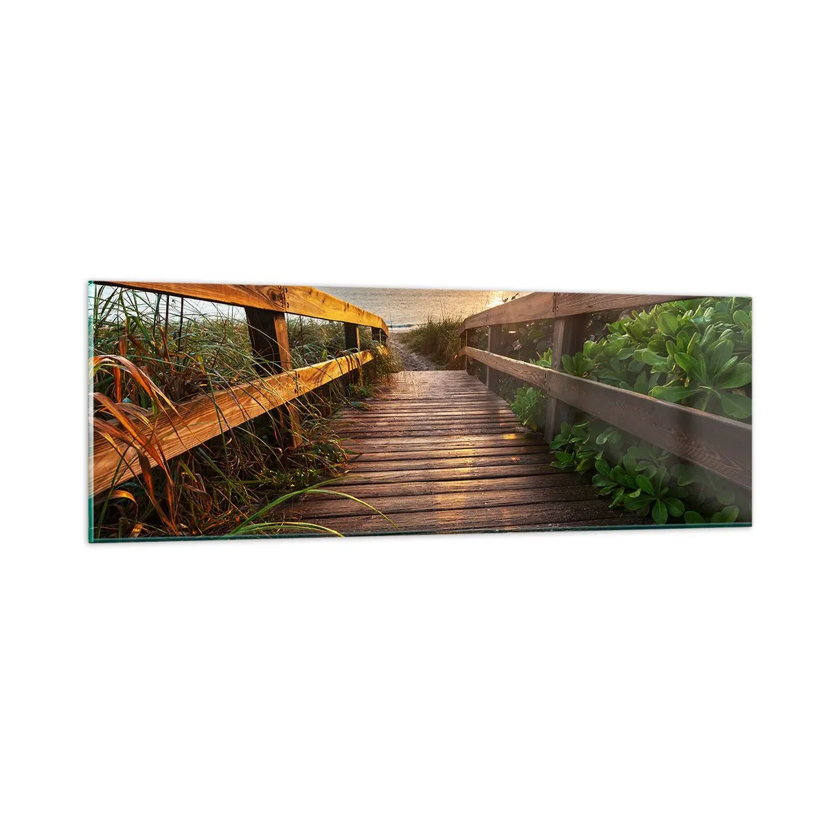 Quadro su vetro - Dritto verso la riva - 90x30 cm