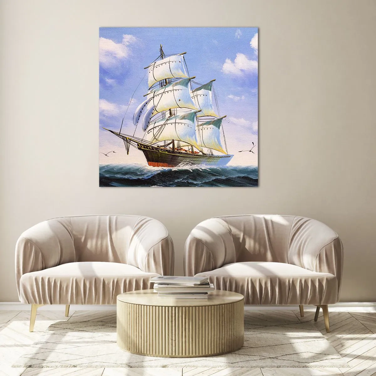 Quadro su vetro - Con orgoglio nel vento - 70x70 cm