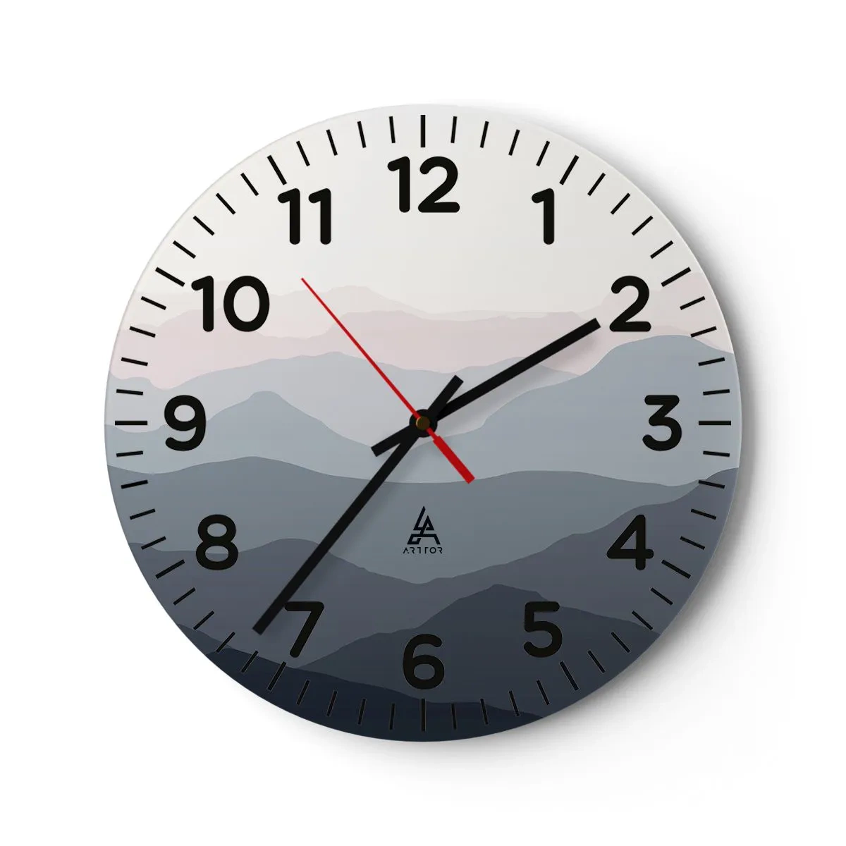Orologio da parete - Orologio in Vetro - Le onde dei monti - 30x30 cm