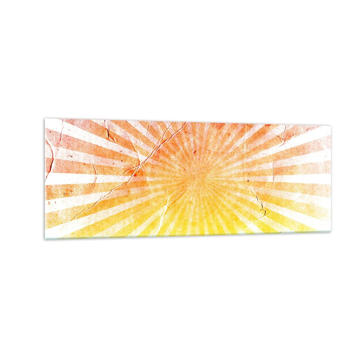Quadro su vetro - Raggi di sole nelle tonalità dell'arancione e del giallo - 140x50cm - Albe e tramonti - Decorazione murale moderna per soggiorno e camera da letto ARTTOR