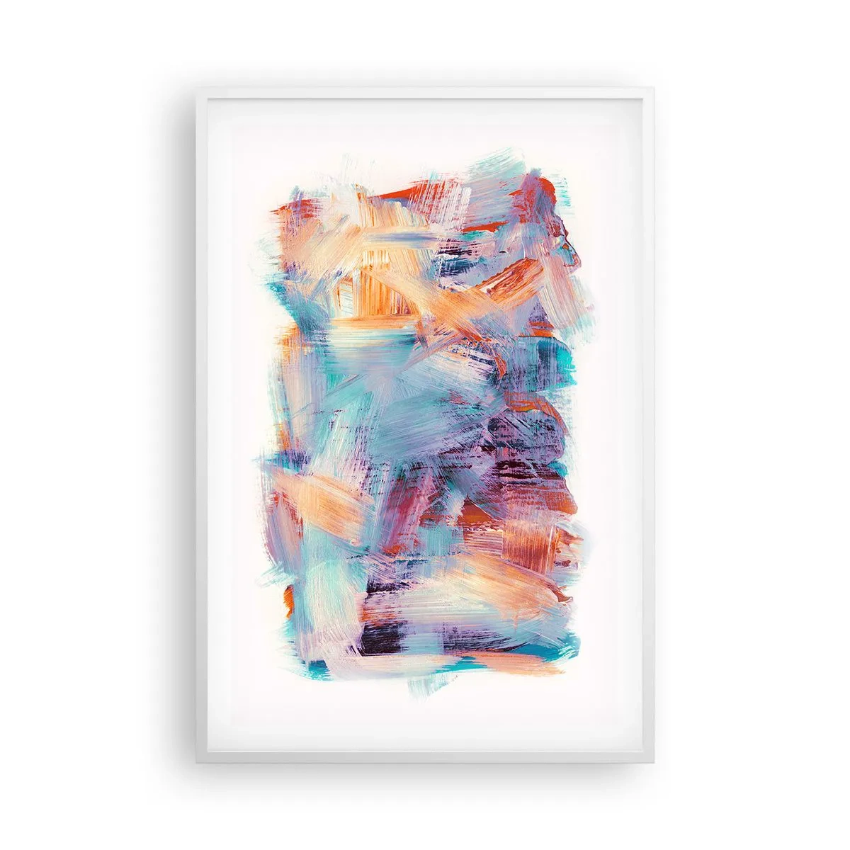 Poster in cornice bianca - Caos colorato - 61x91 cm