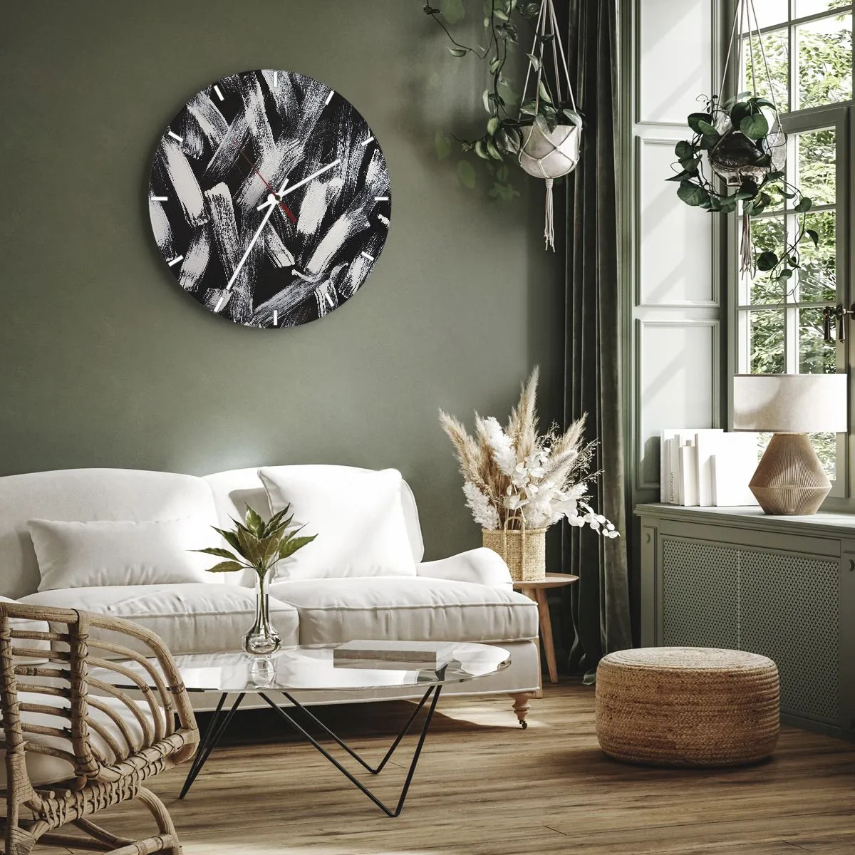 Orologio da parete - Orologio in Vetro - Astrazione in spirito industriale - 30x30 cm