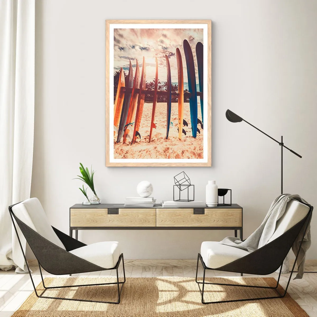 Poster in cornice rovere chiaro - Buonanotte, a domani - 40x50 cm