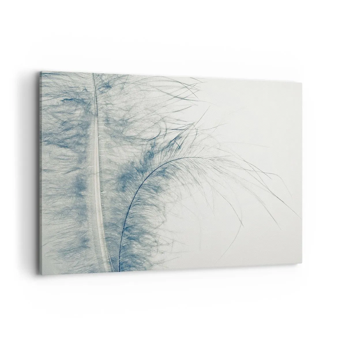 Quadro su tela - Stampe su Tela - Una piuma delicata in tonalità pastello su uno sfondo chiaro - 100x70cm - Il sussurro della natura - Decorazione murale moderna per soggiorno e camera da letto ARTTOR