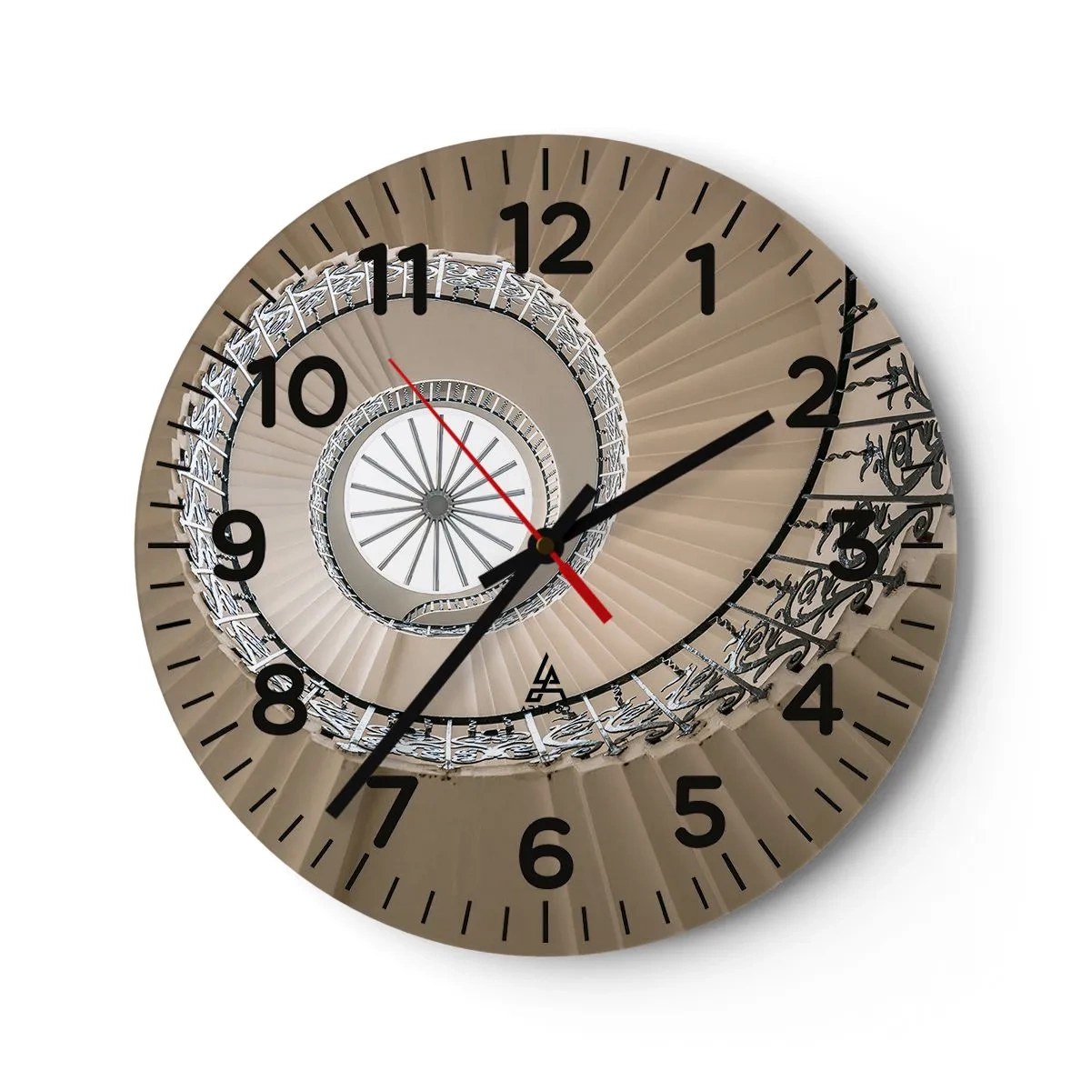 Orologio da parete - Orologio in Vetro - Al centro della chiocciola - 30x30 cm