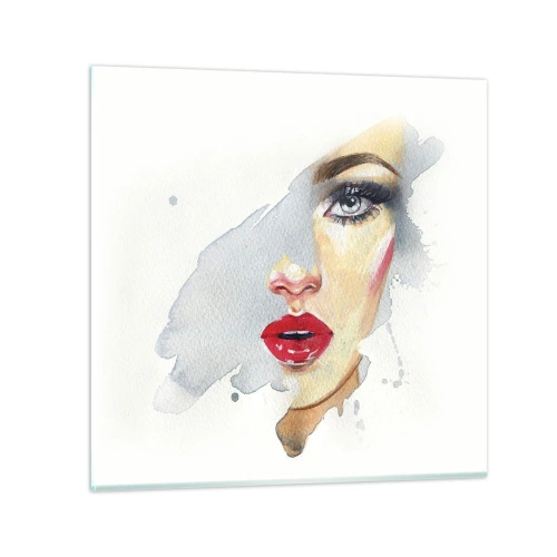 Quadro su vetro - Riflesso in una goccia d'acqua - 30x30 cm