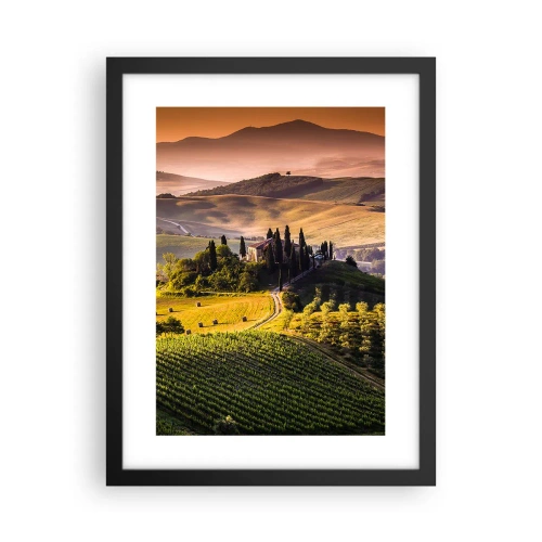 Poster in cornice nera - Arcadia: paesaggio toscano - 30x40 cm