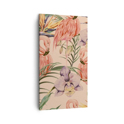 Quadro su tela - Stampe su Tela - Un ballo rosa nei fiori - 45x80 cm