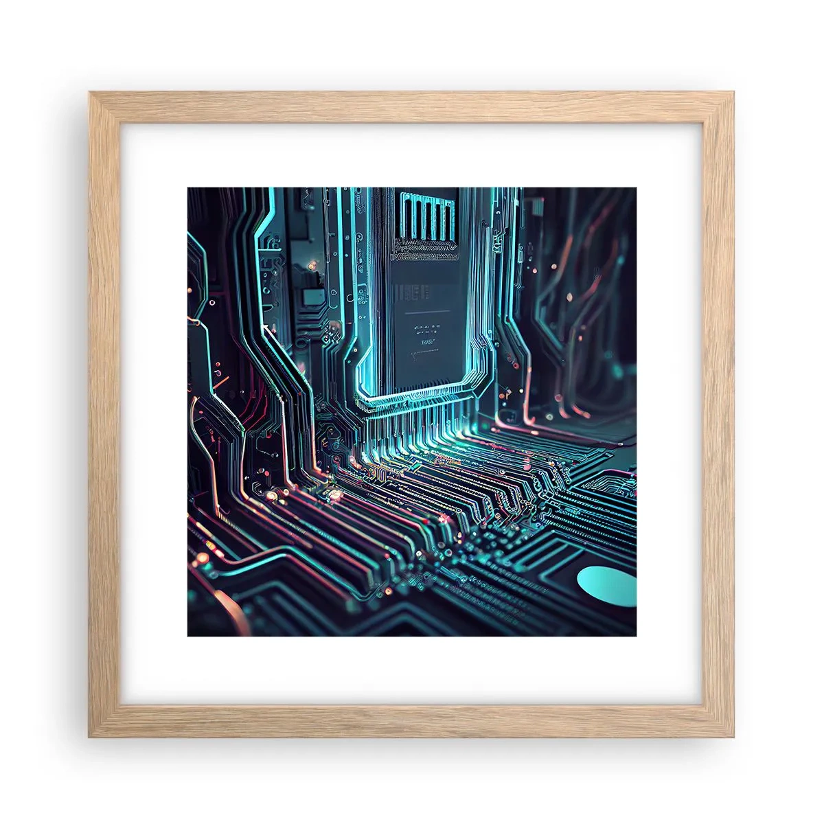 Poster in cornice rovere chiaro - Sto pensando qualcosa... - 30x30 cm