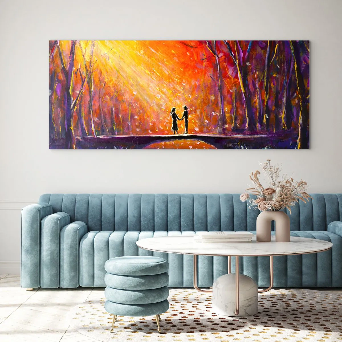 Quadro su vetro - Anche il cielo li ama - 100x40 cm