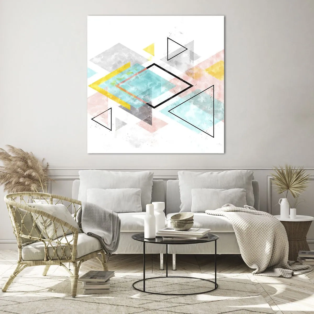 Quadro su vetro - Gioco geometrico - 30x30 cm
