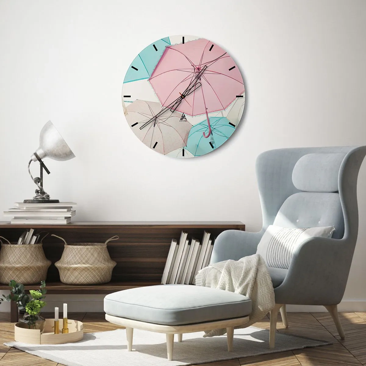 Orologio da parete - Orologio in Vetro - A volte sole, a volte pioggia - 40x40 cm