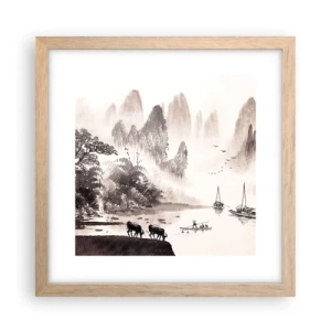Poster in cornice rovere chiaro - L'esotica quotidianità dell'Oriente - 30x30 cm