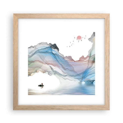 Poster in cornice rovere chiaro - Verso i monti di cristallo - 30x30 cm