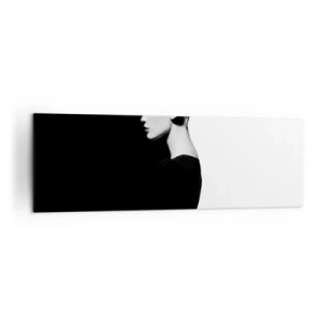 Quadro su tela - Stampe su Tela - Ritratto elegante di una donna su sfondo bianco e nero - 160x50cm - Semplicemente donna - Decorazione murale moderna per soggiorno e camera da letto ARTTOR
