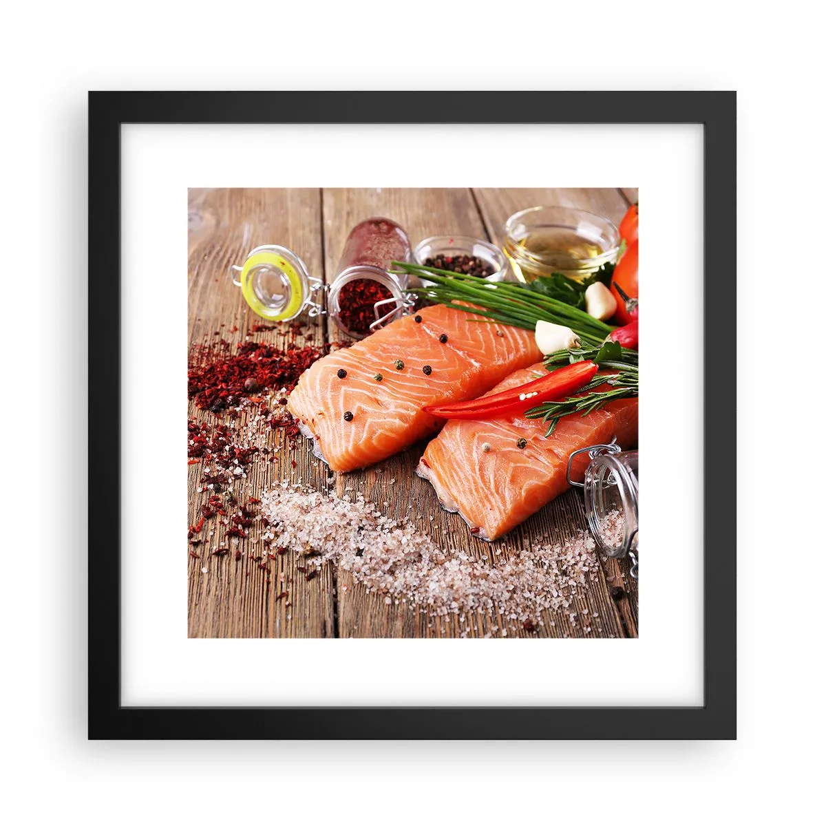 Poster in cornice nera - Avventura norvegese in cucina - 30x30 cm