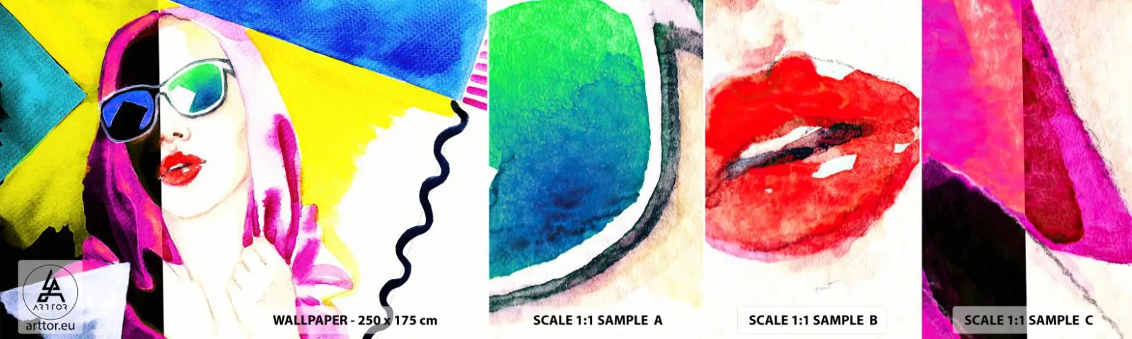 Campione di Fotomurale Adesivo Deluxe Sticker - Non sono bianca e non sono nera - Volto di donna, Ritratto di una donna, Moda - 100x30 cm