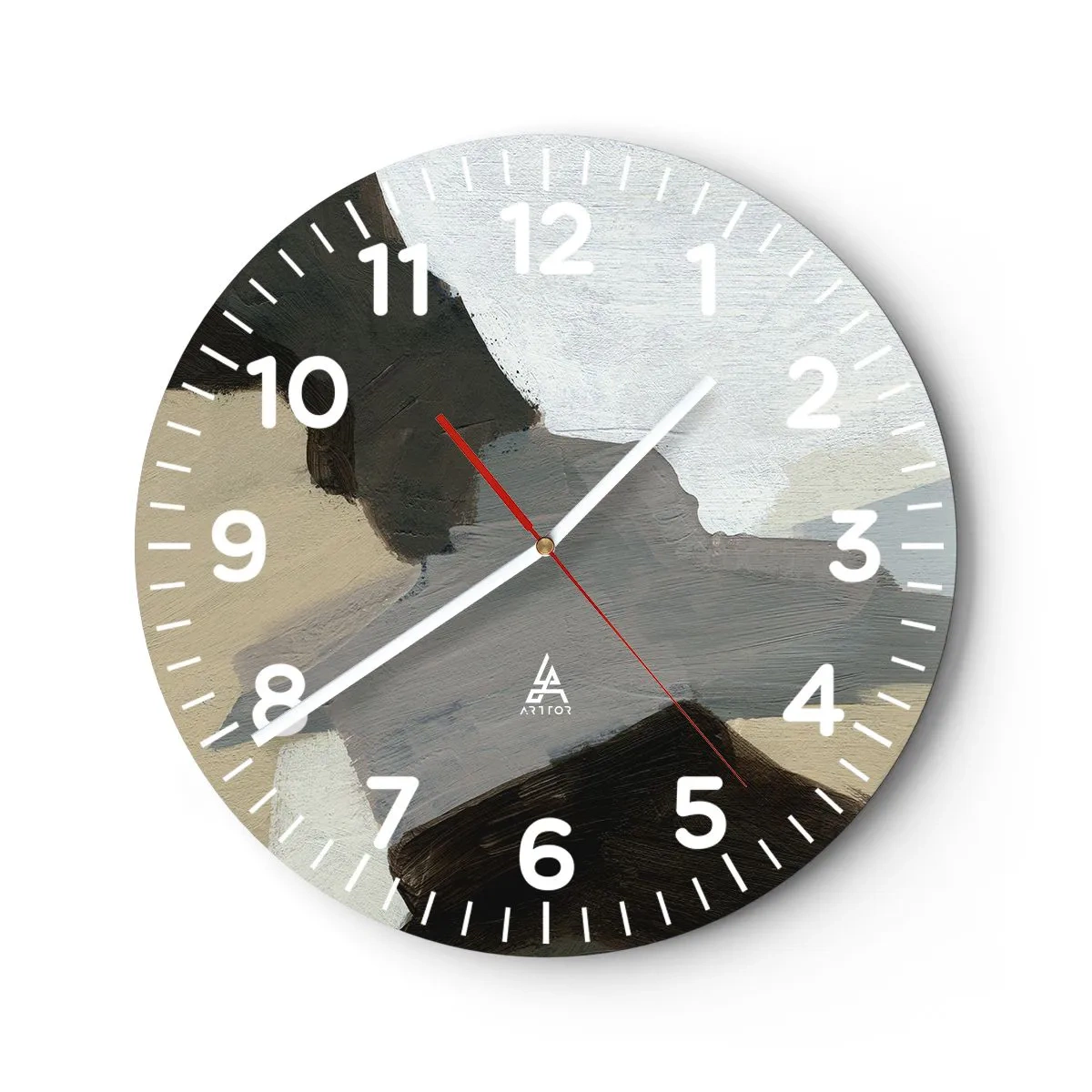 Orologio da parete - Orologio in Vetro - Astrazione: il crocevia del grigio - 40x40 cm