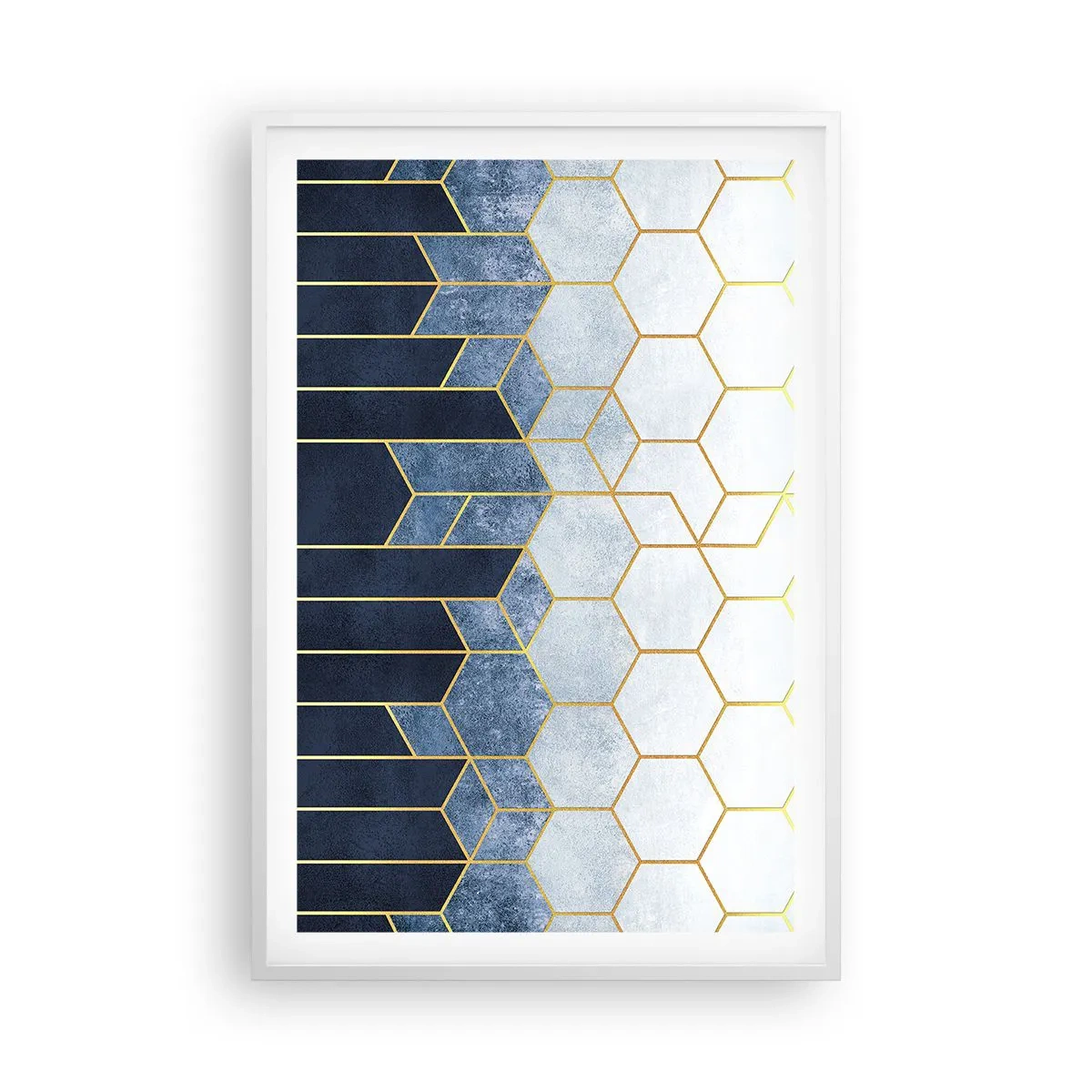 Poster in cornice bianca - Composizione a ritmo sincopato - 61x91 cm