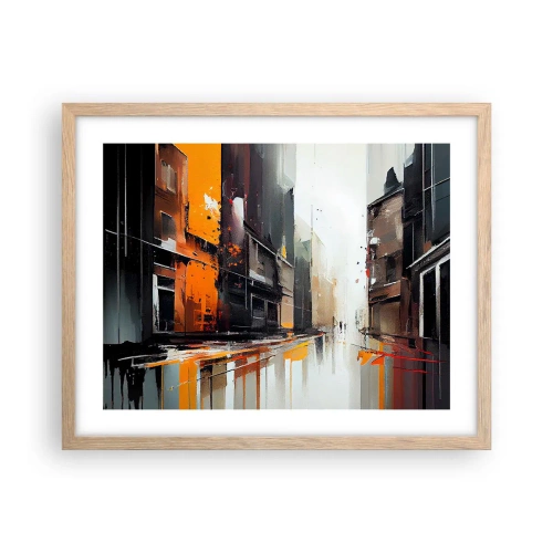 Poster in cornice rovere chiaro - Un giorno di pioggia - 50x40 cm