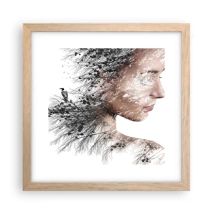 Poster in cornice rovere chiaro - Lo spirito della foresta - 30x30 cm