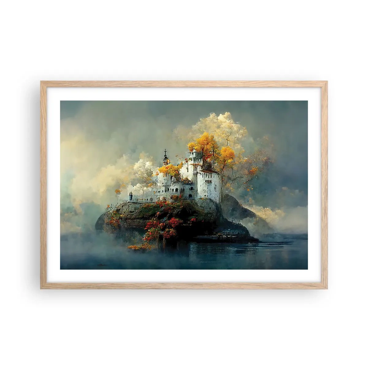 Poster in cornice rovere chiaro - Inizio di una storia romantica - 70x50 cm