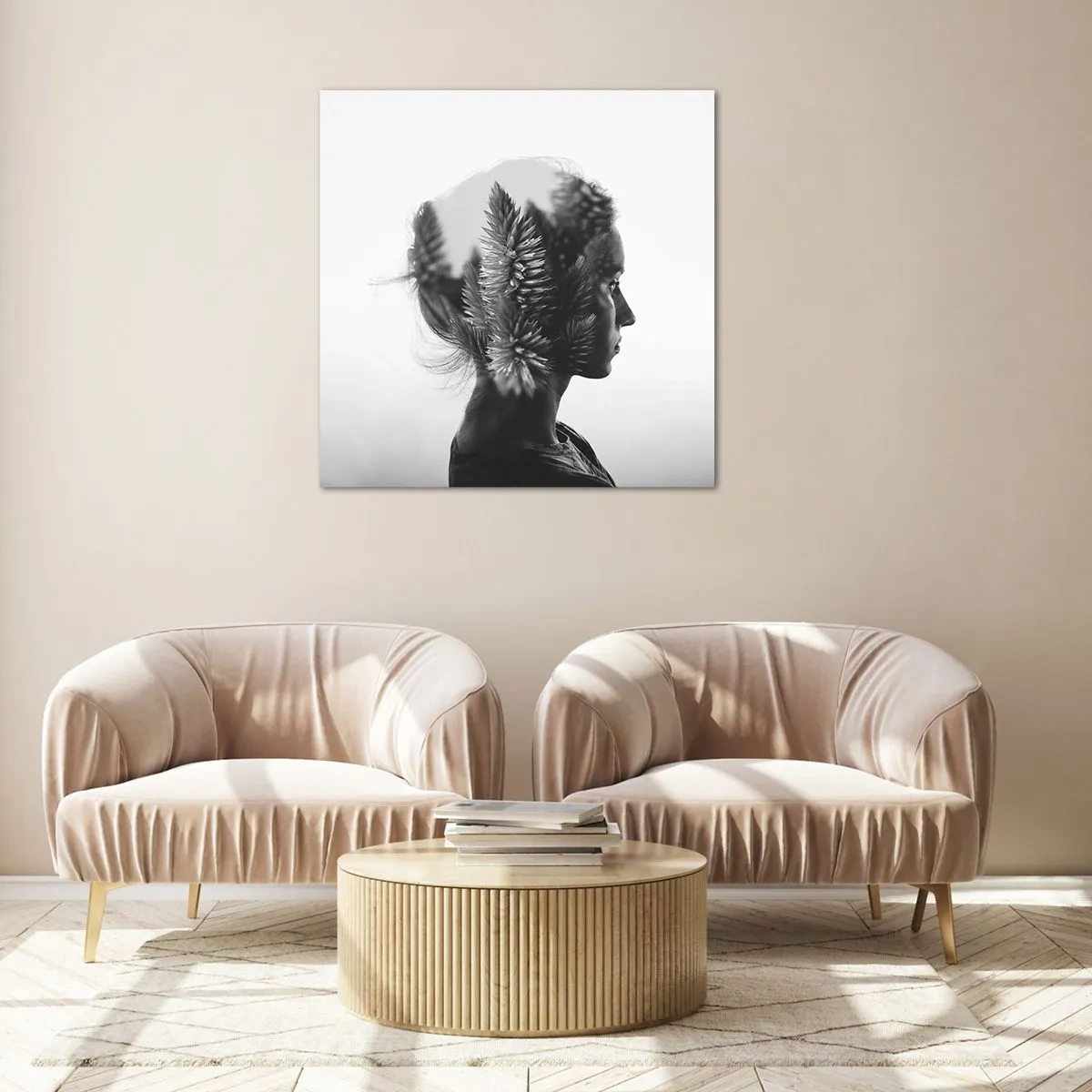 Quadro su vetro - La signora della pineta - 40x40 cm