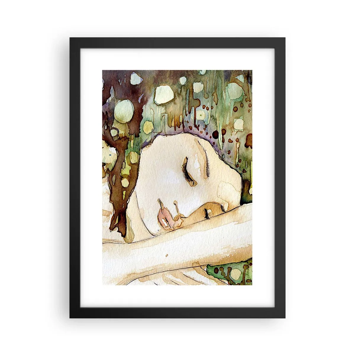 Poster in cornice nera - Sogno smeraldo e viola - 30x40 cm