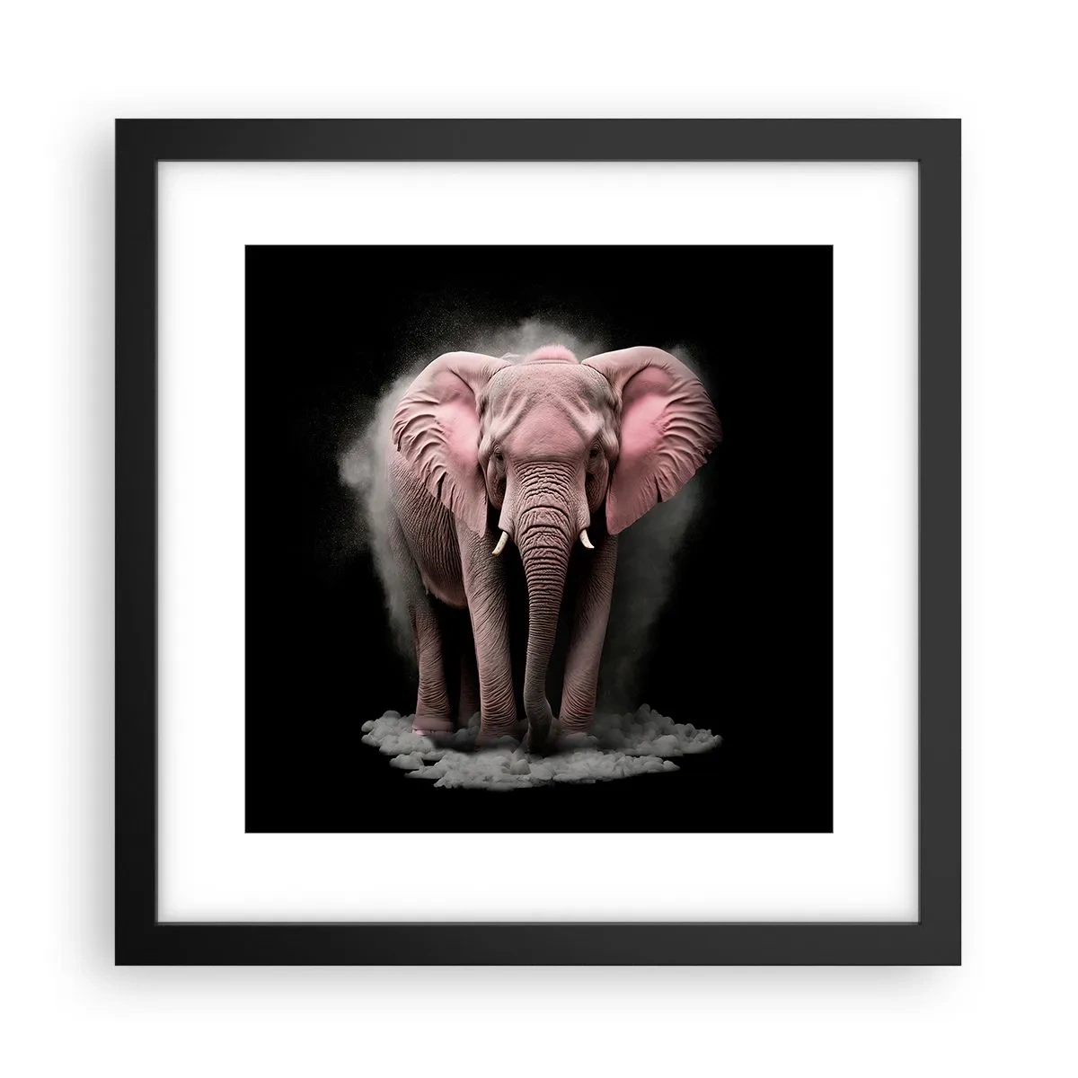 Poster in cornice nera - Non pensare all'elefante rosa! - 30x30 cm