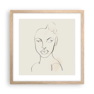 Poster in cornice rovere chiaro - Profilo di sensualità - 40x40 cm