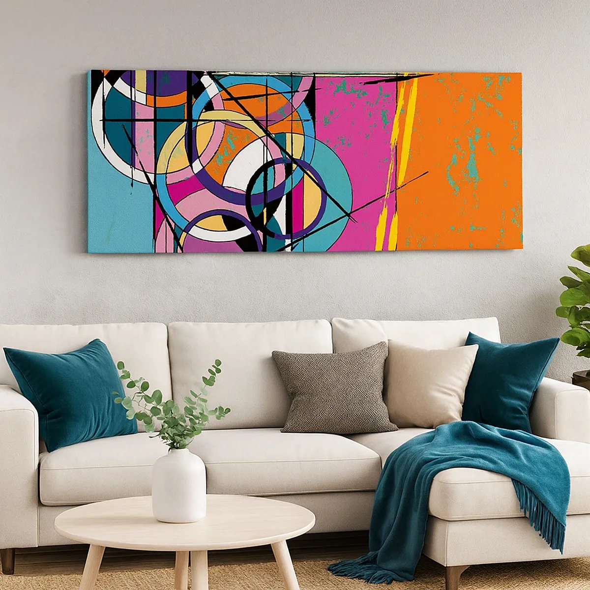 Quadro su tela - Stampe su Tela - Un cerchio dietro l'altro - 30x30 cm