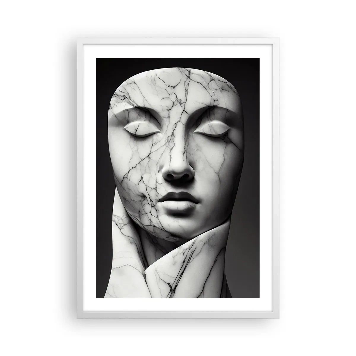 Poster in cornice bianca - Forme di marmo - 50x70 cm