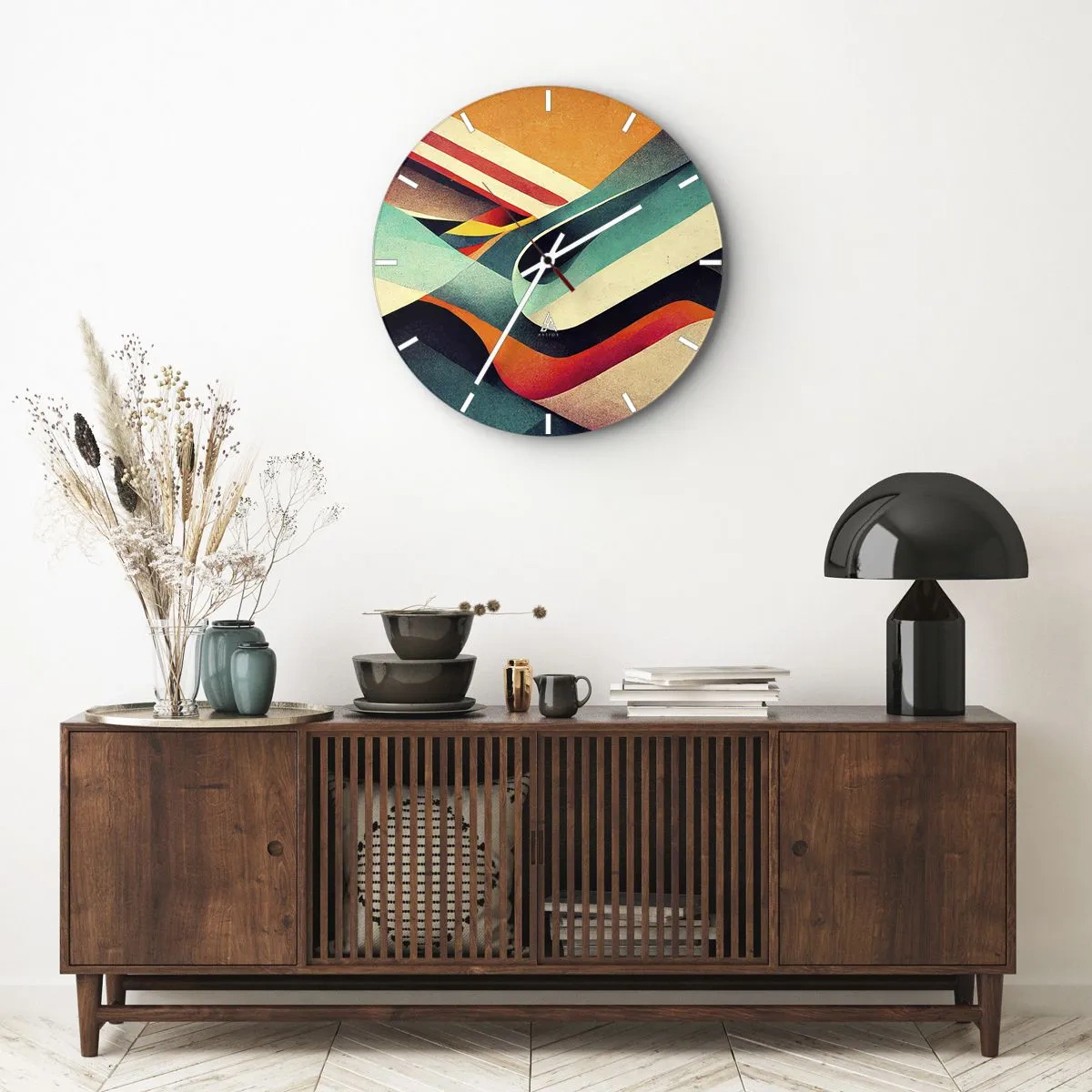 Orologio da parete - Orologio in Vetro - Composizione intensa - 40x40 cm