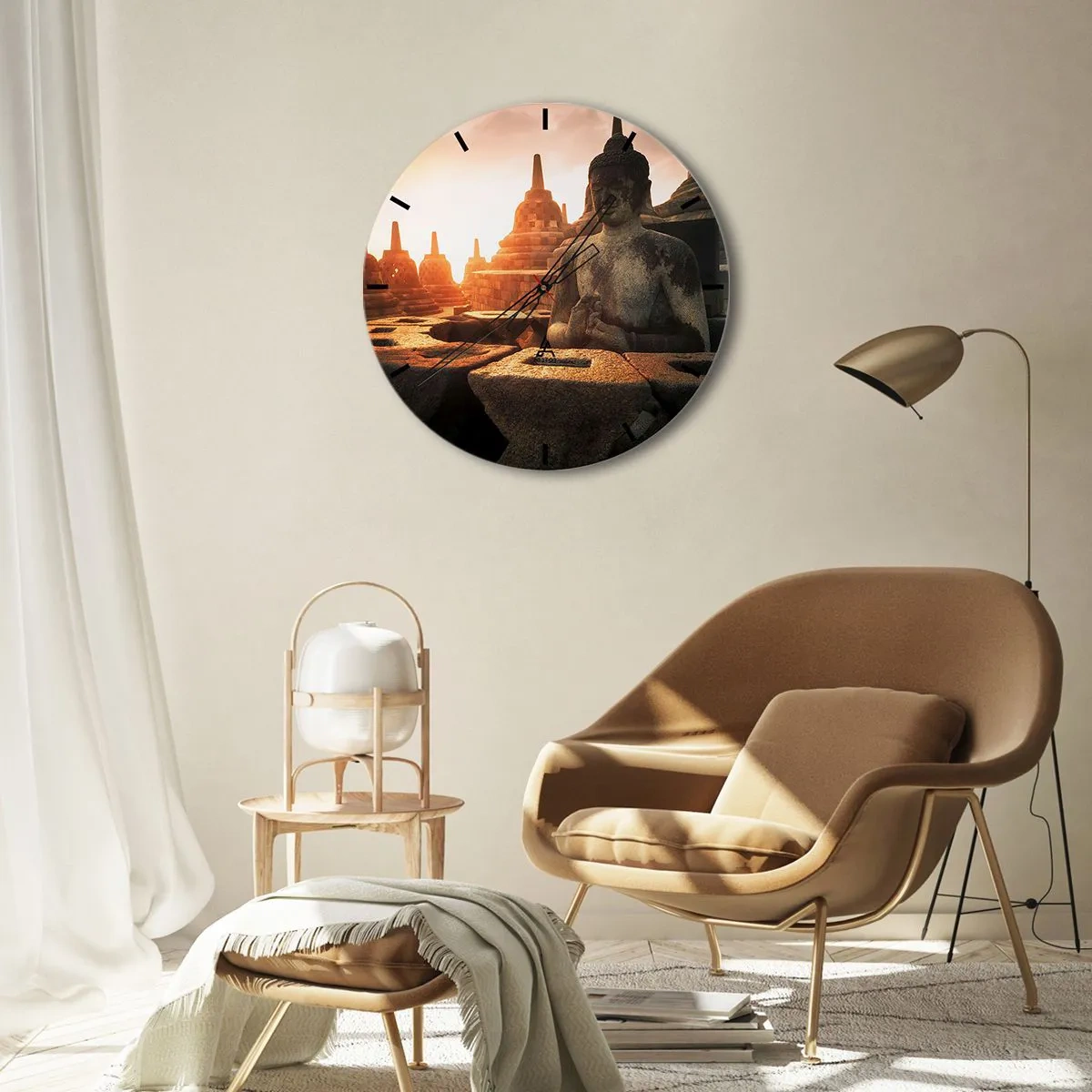 Orologio da parete - Orologio in Vetro - La pagoda della grande saggezza - 30x30 cm