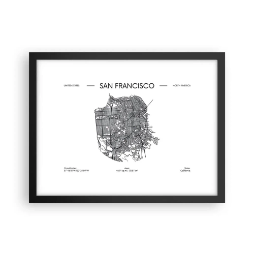 Poster in cornice nera - Anatomia di San Francisco - 40x30 cm