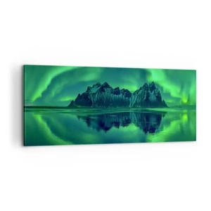 Quadro su tela - Stampe su Tela - Tra le braccia dell'aurora boreale - 100x40 cm