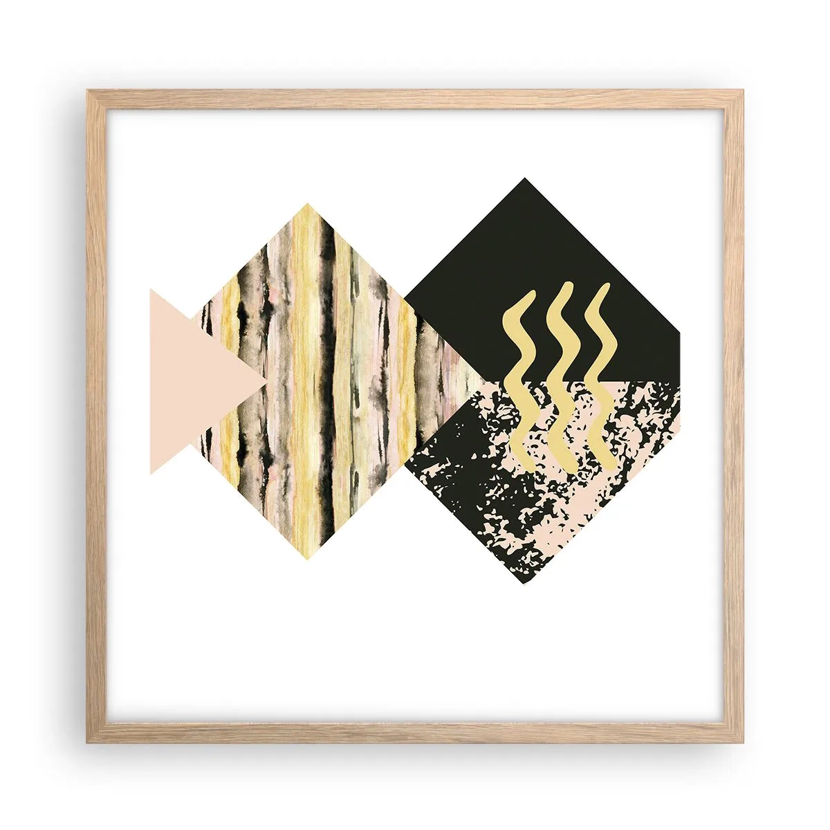 Poster in cornice rovere chiaro - Non è così facile - 50x50 cm