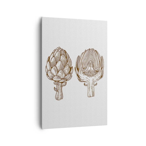 Quadro su tela - Stampe su Tela - Disegno d'arte d'epoca di un carciofo - 80x120cm - Lezione di anatomia - Decorazione murale moderna per soggiorno e camera da letto ARTTOR