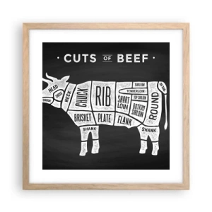 Poster in cornice rovere chiaro - Il sillabario del macellaio - 40x40 cm